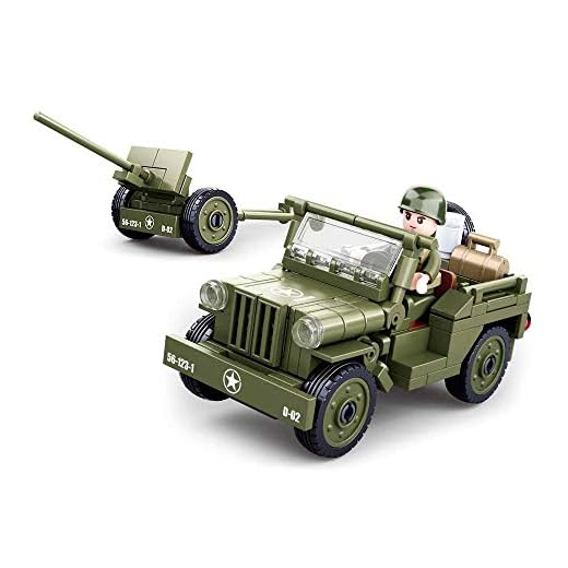 Sluban Jeep alliée avec des Armes Anti-aérienne-Jeu de Construction,À partir de 6 ans,M38-B0853