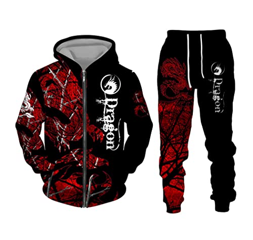 Survêtement homme dragon 3D pour vos sorties streetwear et moments de détente cet hiver