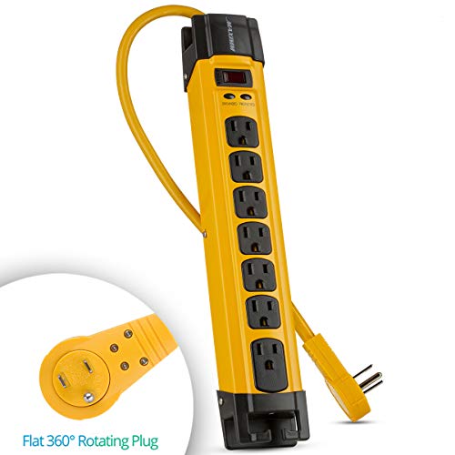 Maximm Heavy Duty Metal Power Strip Surge Protector (1440 Joules) | 7 AC