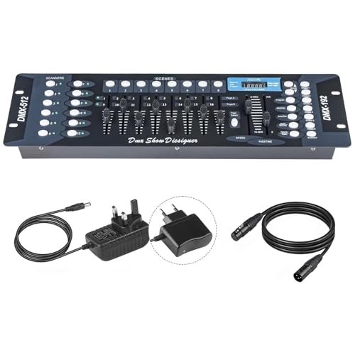 Controleur Dmx 512 Console Dmx 192 Canaux, Table Dmx 192CH Dmx512 Light Controller Dmx, Panneau de Commande Dmx avec Cable Eclairage Dmx pour l'édition du...