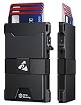 Kartenetui Herren, Aluminium Minimalist Metall Pop-Up Slim Wallet mit Langlebiger Erweiterbarer Rückplatte, RFID Schutz, Wallets for Men, Fronttasche Kreditkartenetui, hält 12 + Karten Plus Bargeld