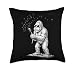Blowing Wishes Bigfoot Dandelion Flower Sasquatch Throw Pillow