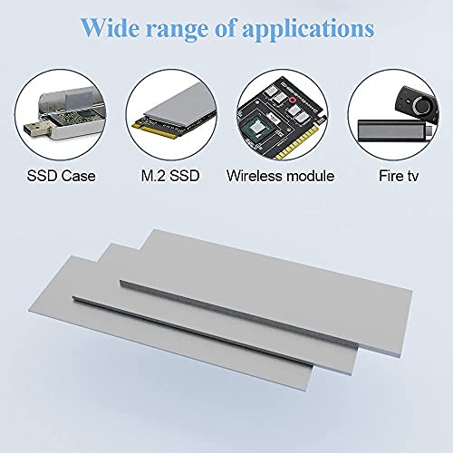 Image of 9 Pack Assorted Thickness 0.5 1.0 1.5 mm Thermal Conductive Silicone Pads with 6.0 W /mk Thermal Conductivity, Soft Safe Simple to Apply for SSD CPU GPU LED IC Chipset Cooling -Gray