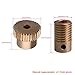 Yibuy 30T Brass Gear Wheel w/ 1:30 Reduction Ratio & 6MM Hole Dia Brass Gear Shaft Kits 0.5 Modulus Set