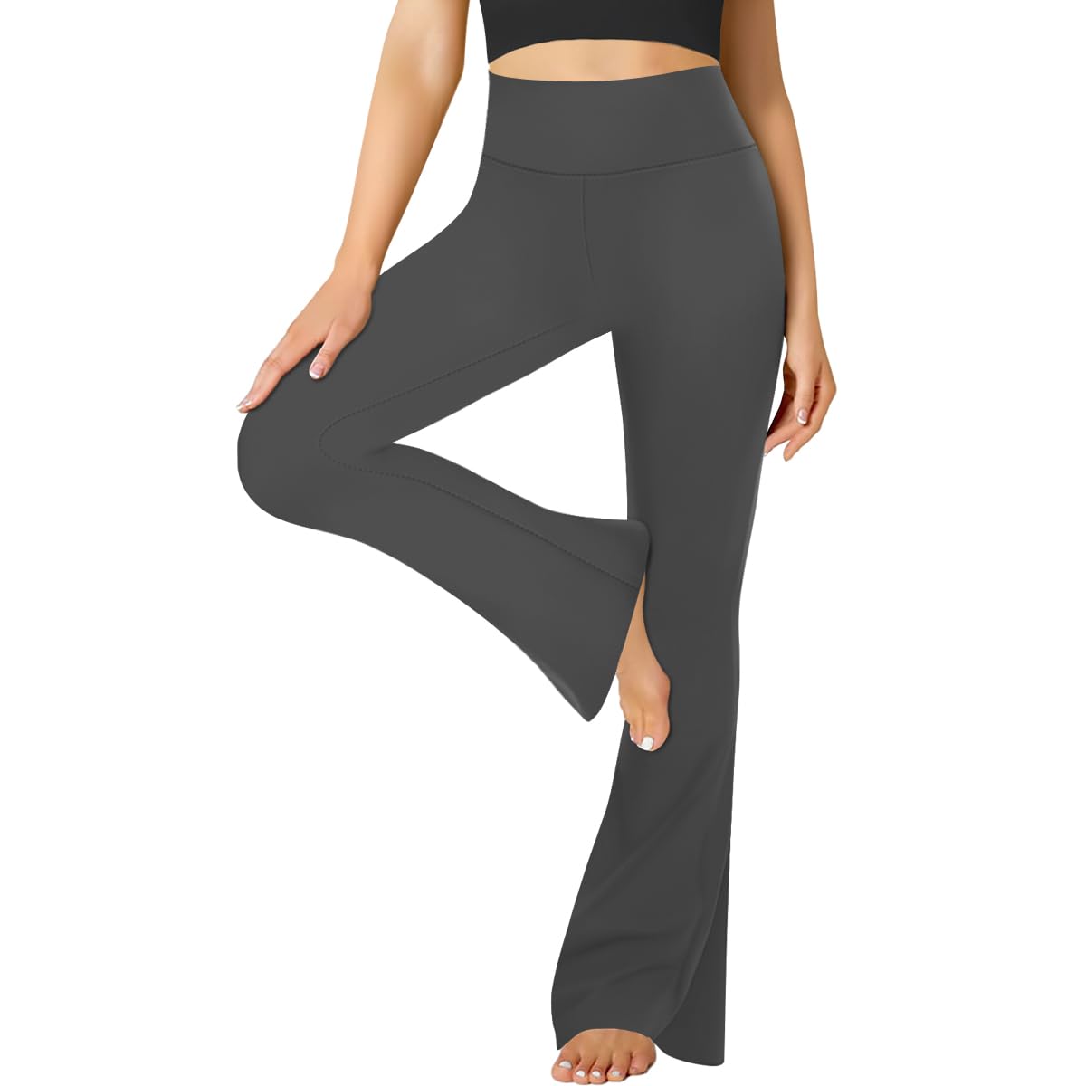 FuelMeFoot Schlaghose Flared Leggings Damen Yogahose | High Waist Schlaghose Blickdichte Leggings Bootcut Jogginghose Jazzpants mit Bauchkontrolle Fitness