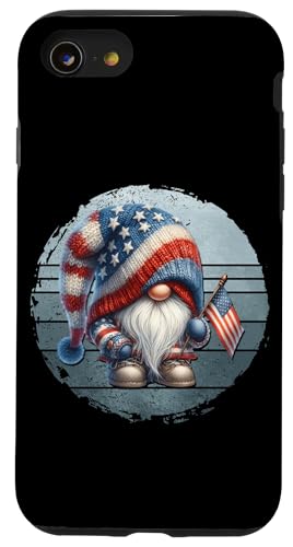 Retro 4th Of July Gnome American Flag Themed Graphic For Dad Custodia per iPhone SE (2020) / 7 / 8