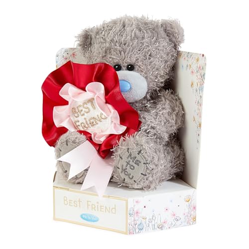 Me to You Tatty Teddy Plush 15cm-High Bear With Best Friend Rosette On Luxury Gift Plinth - Official Collection - Image 2