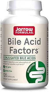 Jarrow Formulas Bile Acid Factors 1000 mg - Dietary Supplement - 120 Capsules - 30 Servings - Conjugated Bile Acid Formulation - Supports Digestion and Absorption of Fats & Fat-Soluble Nutrients