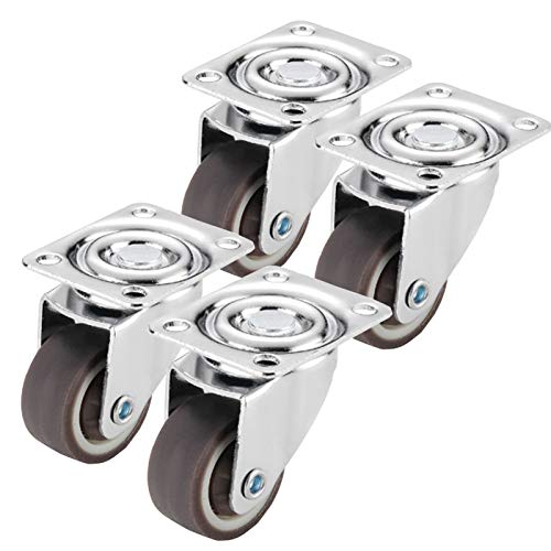 Roulettes de meubles pivotantes 360° en caoutchouc souple charge 45kg pour lit et table