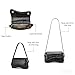 Shoulder Bag for Women Y2K Trendy Purse Vegan Leather Hobo Handbags Clutch Saddle Bag with 2 Removable Strap (Patent Black)