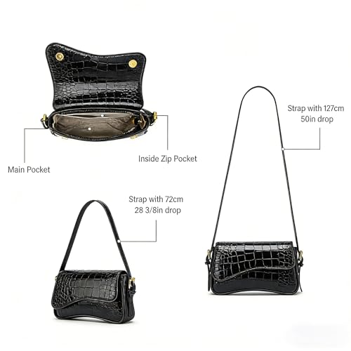 Image of Amszke Shoulder Bag for Women Y2K Crossbody Purse PU Leather Underarm Handbag 2 Adjustable Strap for Daily Commute Travel