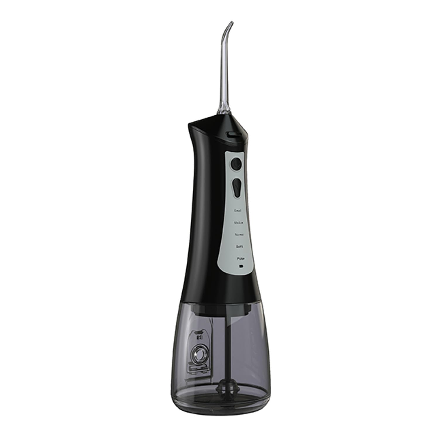 LAFE CleanPRO Irrigador Dental Negro – 5 Modos, 6 Boquillas, 300ml, IPX7, Batería 2000mAh, Portátil, Recargable USB, Limpieza Bucal Profunda, Ideal para Ortodoncia y Encías Sensibles