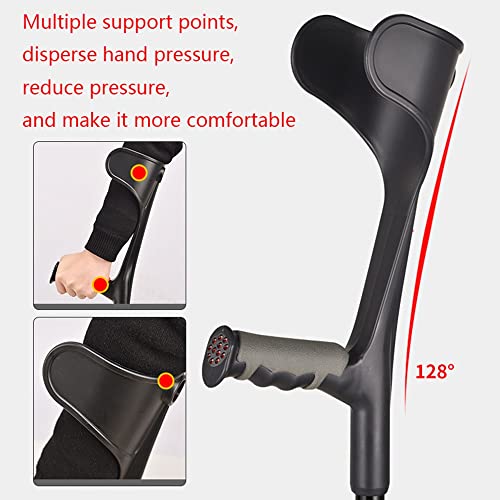 Parten 1×kule przedramienne dla dorosłych, lekkie kule z mankietem na ramię, składana aluminiowa laska, ergonomiczne uchwyty, antypoślizgowe końcówki Keep it in mind