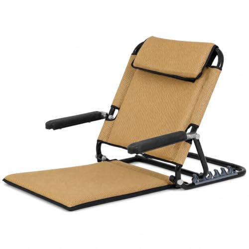 Image of Everactiv Adjustable Bed Back Support with Armrest, Foldable 6 Position Bed Rest Chair for Elderly, Reading, Resting & Recovery
