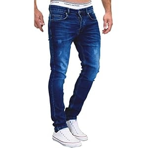 MERISH Jeans Herren Slim Fit Stretch Jeanshose Designer Hose Denim 9148-2100