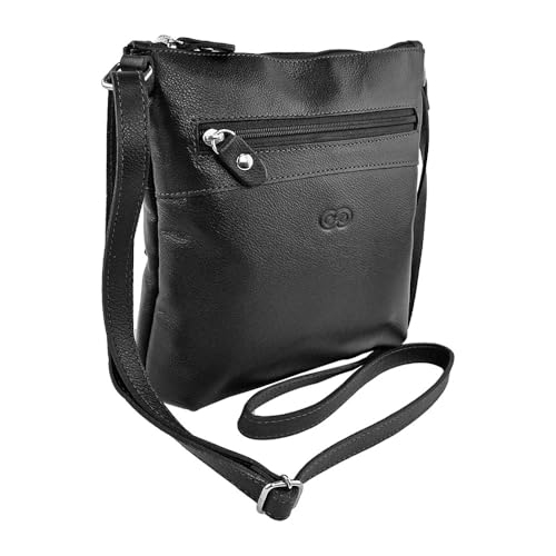 Bolsa Transversal CRAVINA em Couro (Preto)