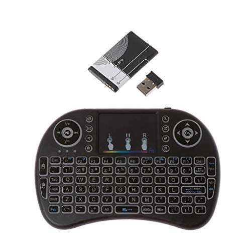 Chiic 2,4 GHz Mini Wireless i8 Clavier, 7 Couleurs Rétro-éclairé avec Souris touchpad pour KODI XBMC Framboise Pi Android TV PS3 Contrôle à Distance, Alimenté par...