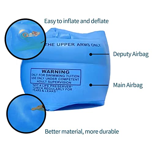 4 Pack Inflatable Arm Floaties Swim Arm Bands Swimming Tube Floater Water Wings for Adult Kids