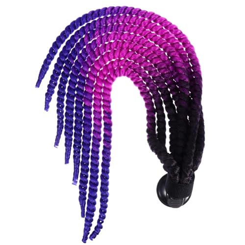 Trenza para casco Alipis rizada morada y azul para moto urbana