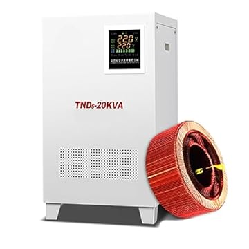 Estabilizador automático de tensão, regulador CA monofásico de 220 V, estabilizador ultrabaixo, equipamento de controle elétrico resistente, alta eficiência de conversão, 20KVA
