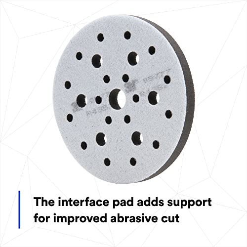 Image of 3M Hookit Soft Interface Pad, 05777, 6 in x 1 /2 in x 3 /4 in, Foam, Hole Pattern, Finer Finish for Auto Body Sanding Applications, 1 Pad