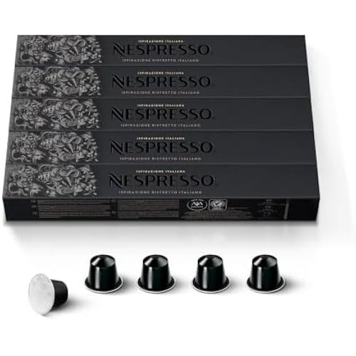 Nespresso Original, Ristretto Italiano, Dark Roast, 50-Count Espresso Pods