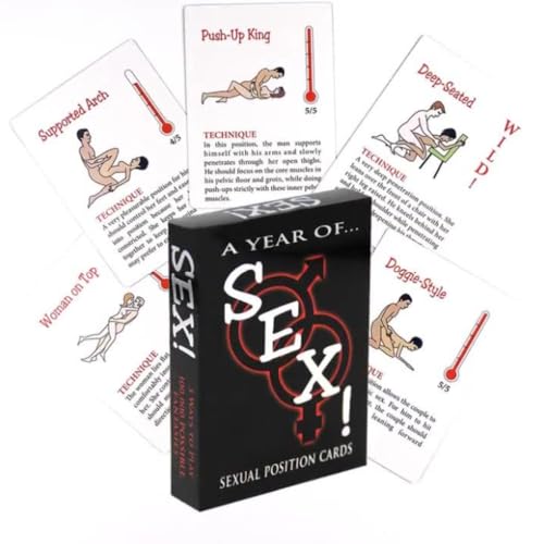 HUNTVE 1 Jeu de Cartes à Jouer Jeu de Couple interactif, Jouets Amusants pour Les fêtes Surprises, Plus de 50 façons de Jouer
