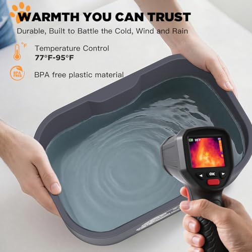 Cuenco de agua con calefacción de 5.5 litros rectangular para mascotas exterior 5