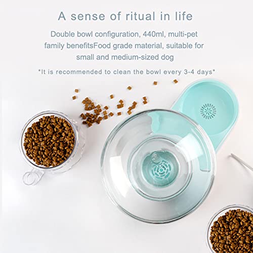 Fuente automática para gatos y perros con 2 comederos 71oz miniatura 2