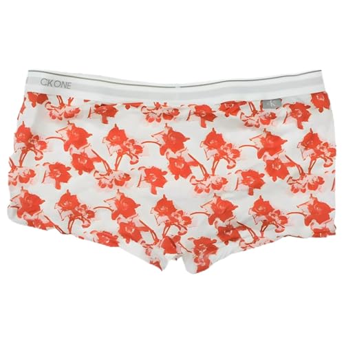Calvin Klein Men's CK ONE Microfiber Low Rise Trunks (US, Alpha, Large, Regular, Regular, Red Flowers)