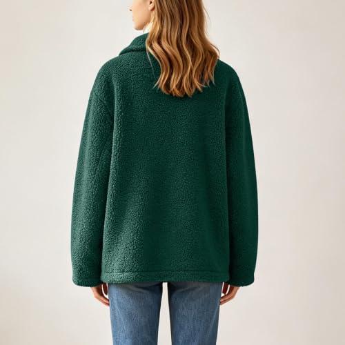 Womens Sherpa Jacket Oversized Lapel Sherpa Fleece Jacket Winter Coat - image 3