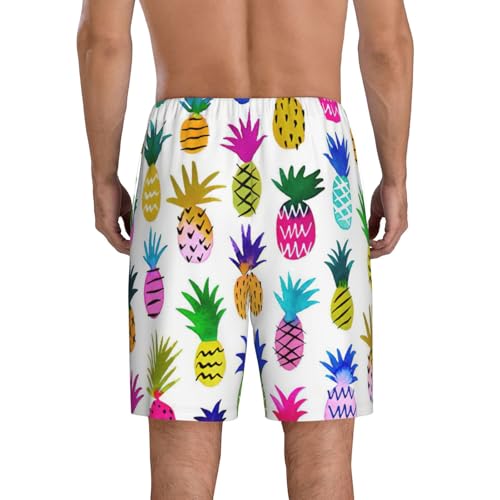 Pantalon de pyjama court homme imprimé ananas multicolore