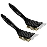 World Kitchen 8' Barbecue Grill Brush Stainless Steel Bristle Scraper BBQ Grate Cleaner (2 Pack)