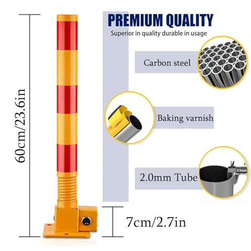 Safety Bollard Bollard de segurança 1 pacote, poste de amarração de 19,6 polegadas de altura, 3 para