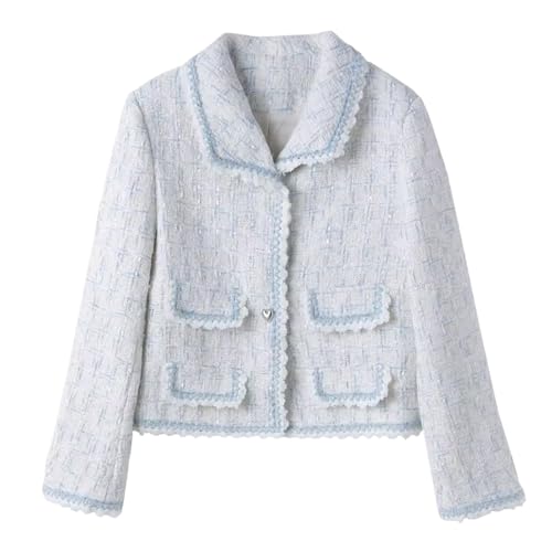 Veste courte en tweed haut de gamme au design petit cardigan parfumé pour femme