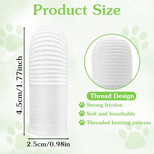 Abeillo 30Pcs Cat & Dog Toothbrush Finger, Soft Fabric Finger Toothbrush for Dogs Cats, Washable & Reusable Teeth Cleaning Wipes Toothbrushes Fingers Dental Wipes Care Remove Stain
