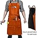 AYJUUFO Leather Welding Apron Heavy-Duty Heat-Resistant Apron with 6 Tool Pockets 37.8