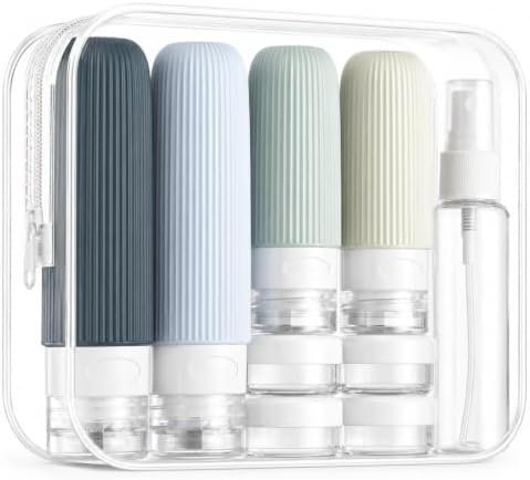 Kit de Frascos para Viagem 16 Peças com Nécessaire Transparente, ...