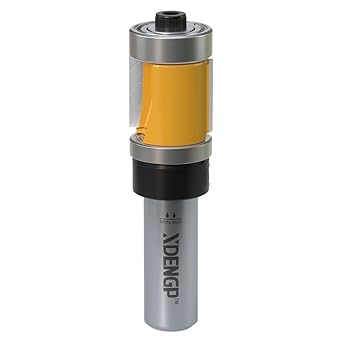 XDENGP Top and Bottom Bearing Flush Trim Router Bit 1/2 Inch Shank, 3/4 Inch Cutting Diameter, 3/4 Inch Cutting Length