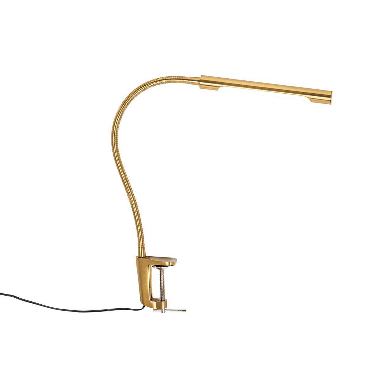 Qazqa led Modern, Minimalistisch Klemmleuchte - Lionard - Gold, inkl. 6.5W integrierter LED, 2700K, warmweiß, dimmbar, 45.5cm,
