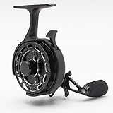ANATONO ICI Ice Fishing Reel, Inline Freespool Reel, Magnetic Drop System Inline Ice Reel, Free-Spool Bidirectional Lever, Large Spool Diameter, 3+1 Shielded BB, 2.7:1 High Speed Ratio(Left)