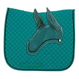 Equinavia Voss Dressage Saddle Pad and Crocheted Bonnet Set - Turquoise - Horse