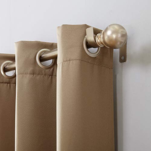 Sun Zero Barrow 2-Pack Solid Total Blackout Grommet Curtain Panel Pair, 54" x 108", Taupe, Taupe Beige, W 54" x L 108" (2 Panels) - Image 2
