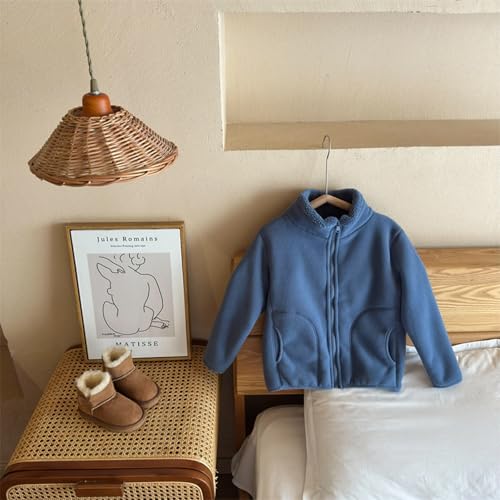 Girls' Fall Jacket Fleece Jacket Kids Winter Zip Up Coat with Pockets Warm Outerwear Boys Stand-Up Collar Cute Tops2