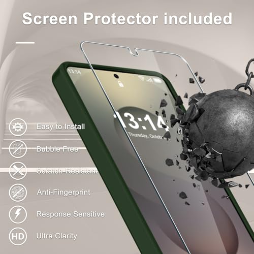 Image of YENAPOON for Samsung Galaxy S26 Ultra Case, Matte Magnetic Phone Cover [with 1 Screen Protector] [Support for MagSafe] [Shockproof Military Grade Protection] Translucent Frosted Back, Sage Green