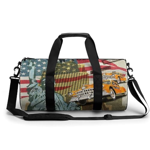 Sac de gym Statue de la Liberté, sac de sport vintage motif New York