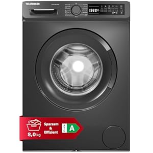 Telefunken Waschmaschine 8kg | Frontlader 1400 U/Min. | Inverter Motor - Leise & Effizient | AquaStop - Schutz vor Wasserschäden | Schontrommel | Washing Machine | 15 Programme | EEK A | W-8-1400-A-DI