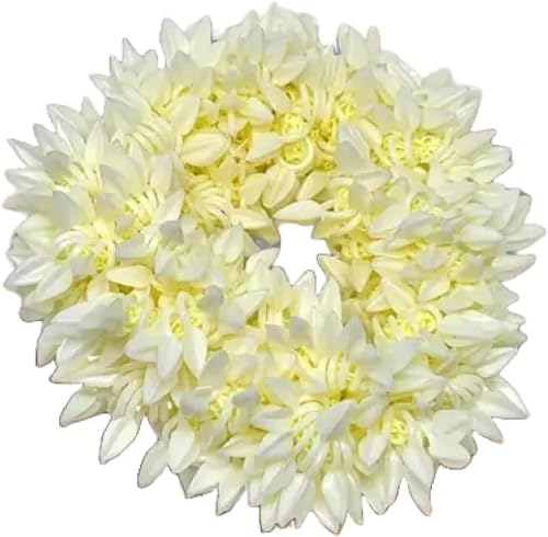 Artificial Mogra White Gajra Hair Accessories Gajra Rubber Band for Women & Girls (Pack of 2)-White image 5