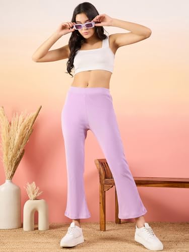 Image of Pivl Women's Bell Bottom /Boot Cut Trackpants - Stylish & Comfortable Casual Summer Wear|| Trouser