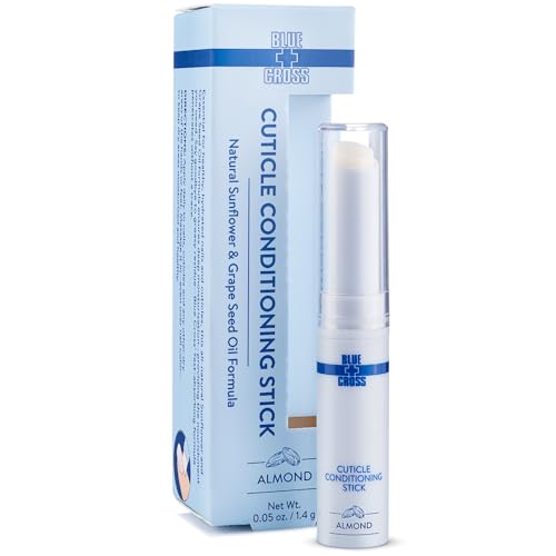 Blue Cross Cuticle Balm Conditioning Stick Scented Cuticle Softener Oil Balm with Nourishing Sunflower & Grape Seed Oil Professional Nail Care Supports Dry + Damaged Cuticles 0.05oz Almond